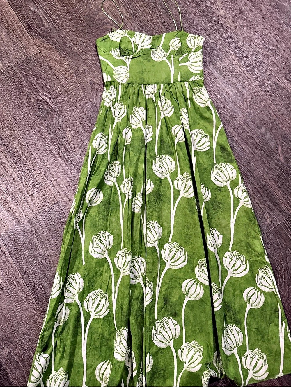 Zara Green Floral Maxi Dress Size Small
